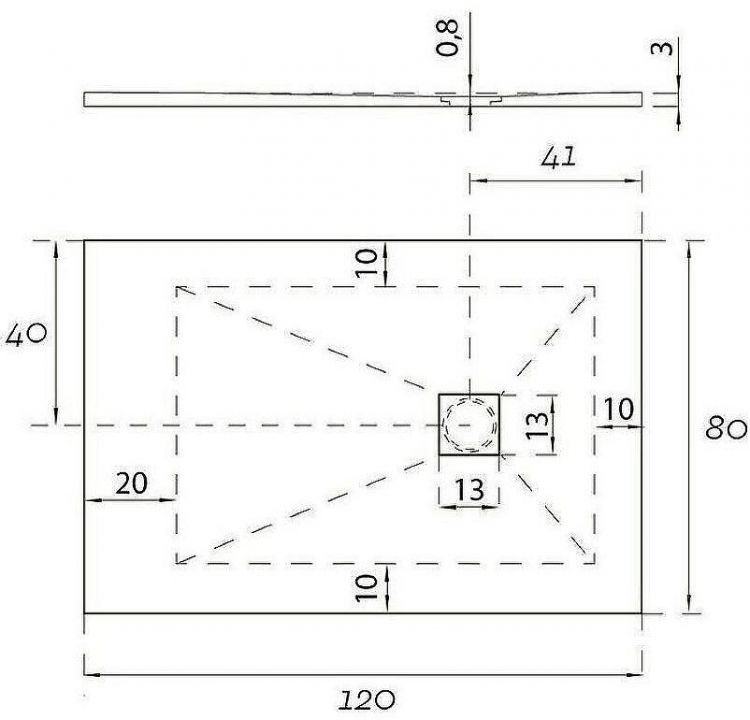 Душевой поддон из искусственного камня Aquanet Pleasure 120x80 258876 Серый