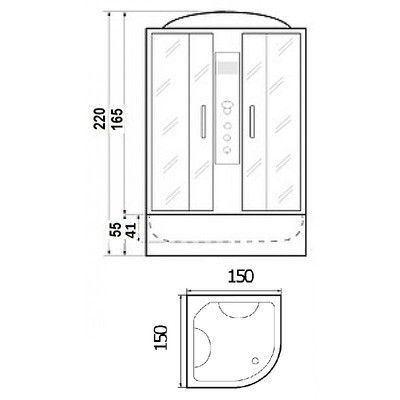 Душевая кабина River Temza 150/150/55 МТ
