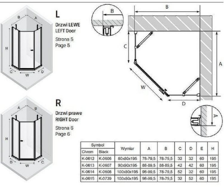 Душевой уголок New Trendy New Soleo Chrome 100х80 K-0608 профиль Хром стекло прозрачное