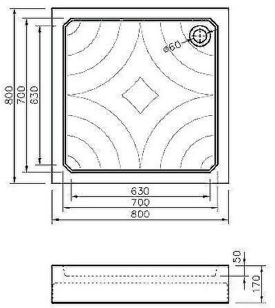 Акриловый поддон для душа Koller Pool Grace 80X80 GRACE80S Белый