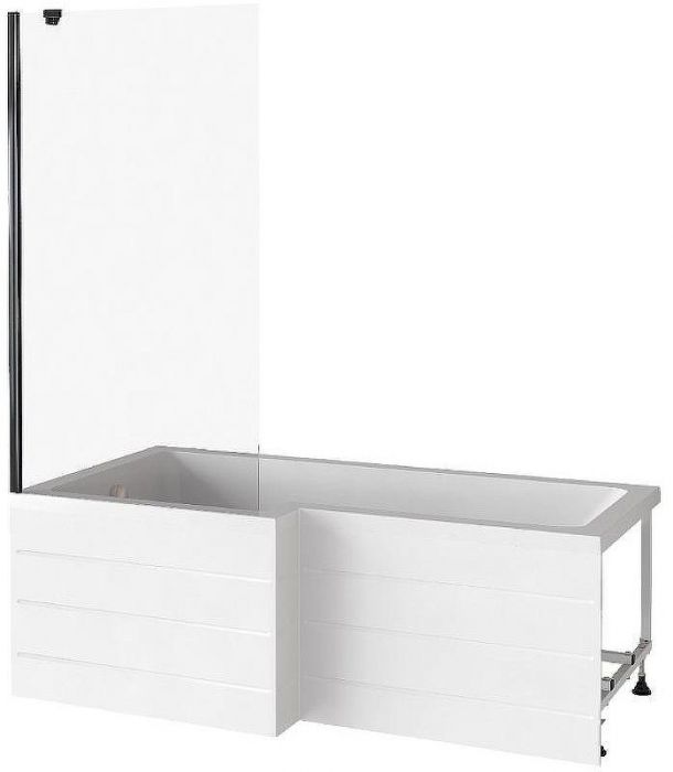 Шторка на ванну Good Door Screen 90 BS-90-C-B профиль Черный стекло прозрачное
