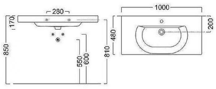 Раковина Kerama Marazzi Buongiorno 100 BG.wb.100 Белая глянцевая