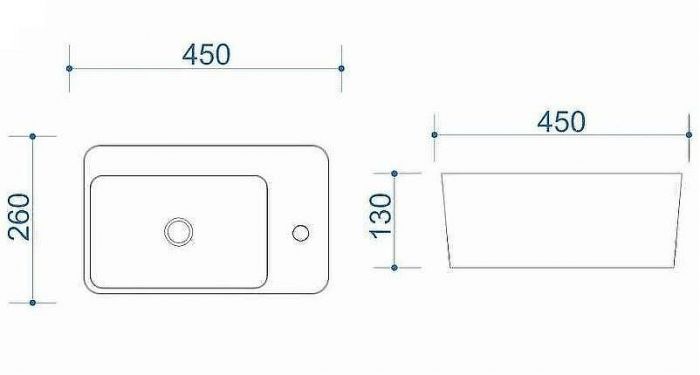 Раковина Maretti Aria 45 R AR13PD30-844 Белая