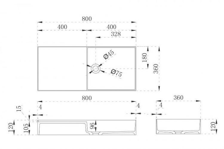 Раковина Abber Stein 80 AS2648 Белая матовая