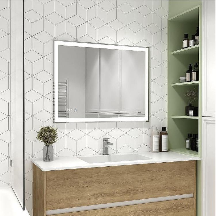 Зеркало Reflexion Double 800х600 RF4614DB с подсветкой с сенсорным выключателем, диммером и часами Зеркало Reflexion Double 800х600 RF4614DB с подсветкой с сенсорным выключателем, диммером и часами