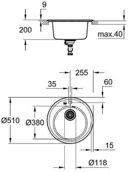 Кухонная мойка Grohe K200 51 31656AT0 Серый гранит