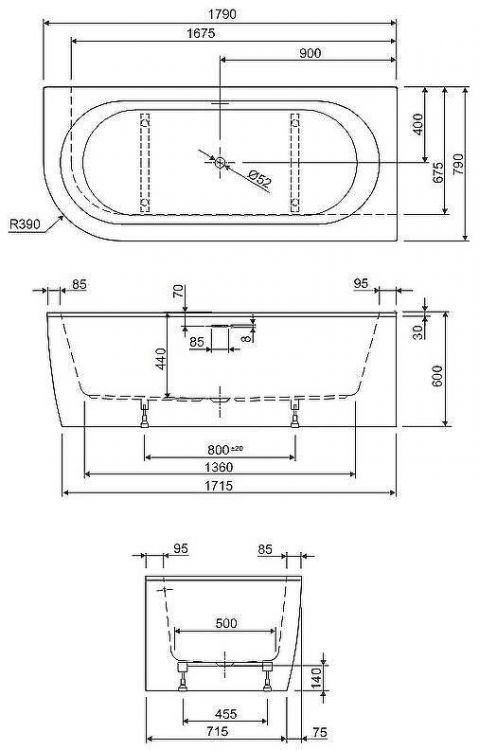 Акриловая ванна Cezares Slim 179x79 R SLIM CORNER-180-80-60-R-NERO-SET без гидромассажа Акриловая ванна Cezares Slim 179x79 R SLIM CORNER-180-80-60-R-NERO-SET без гидромассажа