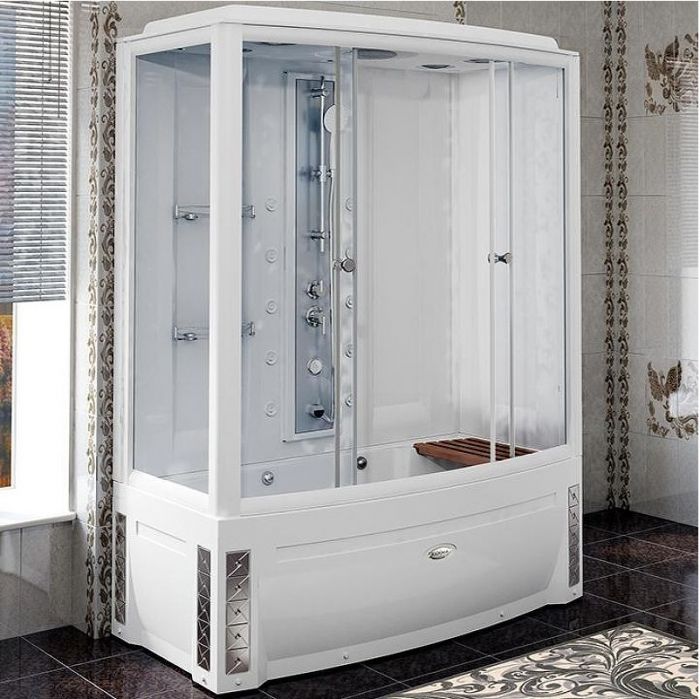 Душевой бокс Radomir Элис 1 168x85 R 1-04-1-2-4-0950 с баней профиль Белый стекло прозрачное