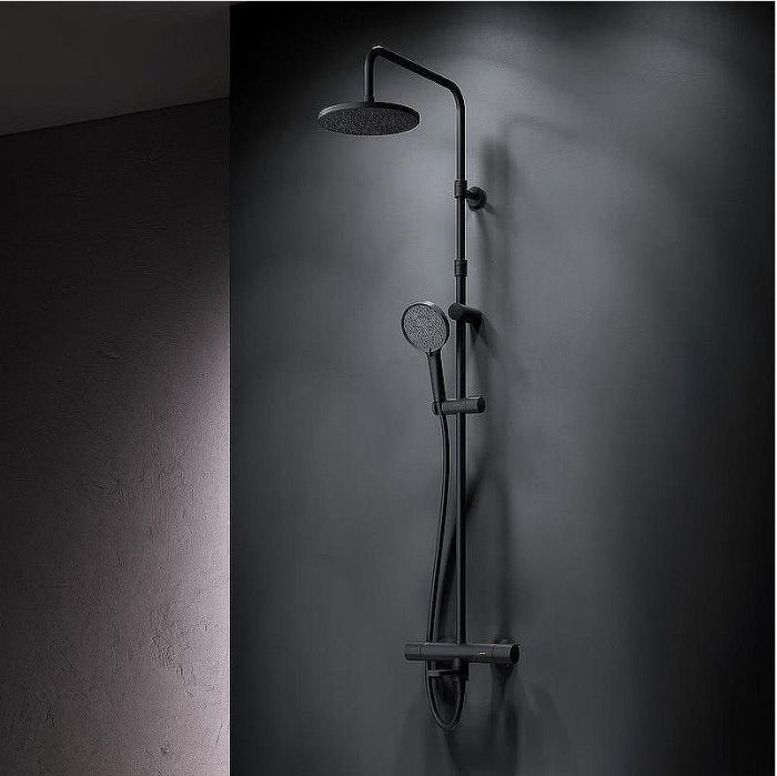 Душевая система AM.PM X-Joy F0785A522 с термостатом Черная матовая