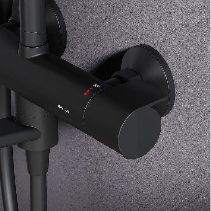 Душевая система AM.PM X-Joy F0785A522 с термостатом Черная матовая