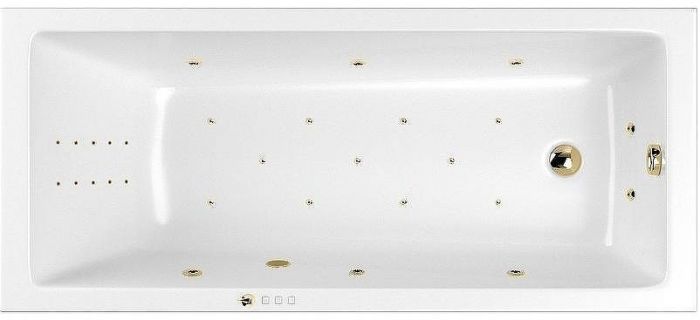 Акриловая ванна Whitecross Wave Slim 180x80 0111.180080.100.ULTRANANO.GL с гидромассажем