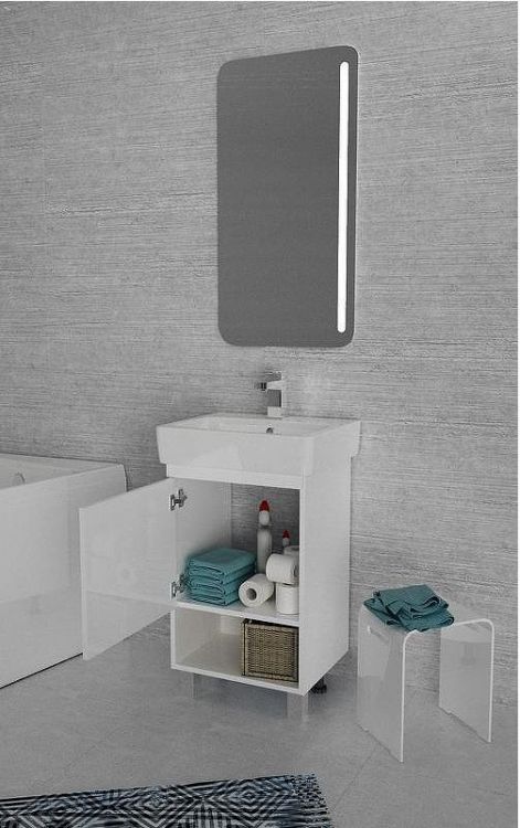 Тумба под раковину 1MarKa Tera 55 У76059 Белая глянцевая