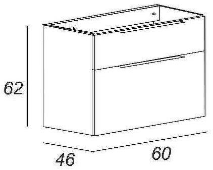 Тумба под раковину Cezares Urban 60 55155 подвесная Frassino scuro без ножки и боковой полки
