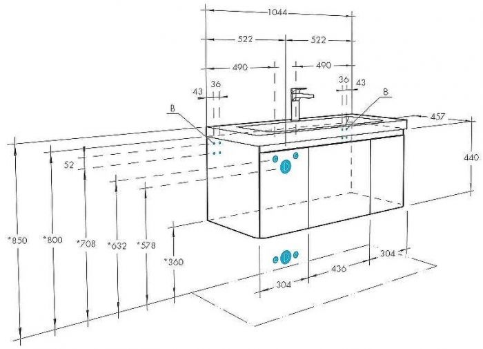 Тумба под раковину Aquaton Шерилл 105 1A206301SH010 подвесная Белая
