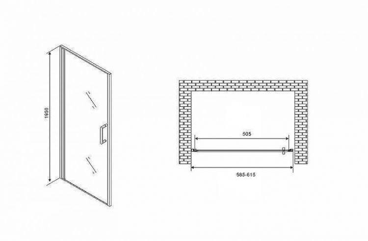 Душевая дверь Abber Sonnenstrand 60 AG04060M профиль Хром стекло матовое