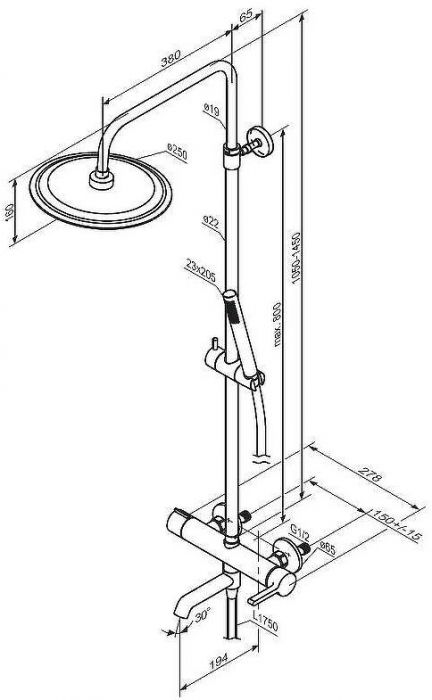 Душевая система Damixa Scandinavian Pure 936740000 Хром