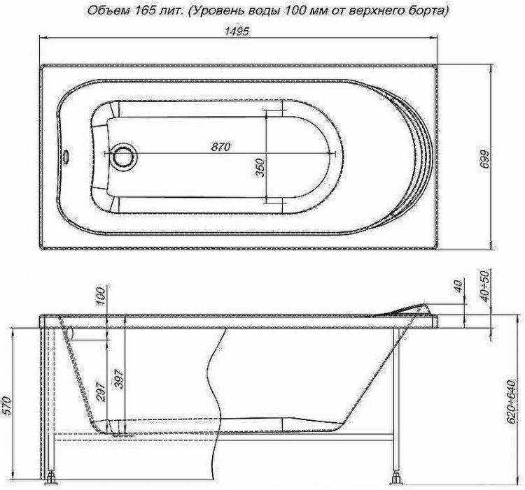 Акриловая ванна Aquanet Nord 150x70 242401 без гидромассажа Акриловая ванна Aquanet Nord 150x70 242401 без гидромассажа