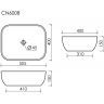 Умывальник CERAMICANOVA Element чаша накладная прямоугольная CN6008