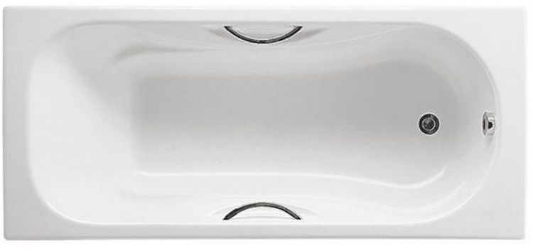 Чугунная ванна Roca Malibu 150x75 2315G000R с отверстиями для ручек с противоскользящим покрытием