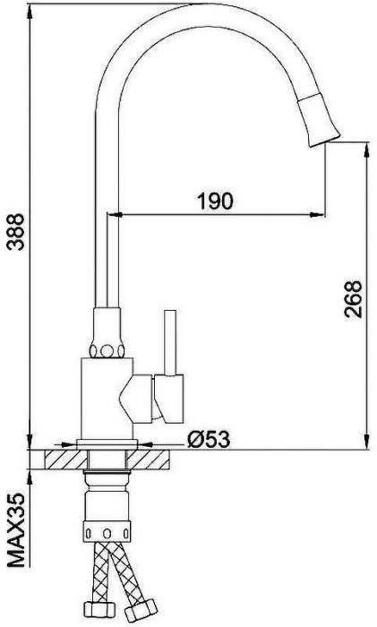 Смеситель для кухни Frap F40994-6 Черный матовый