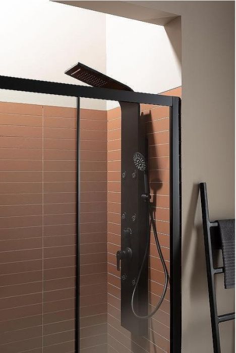 Душевая дверь Aquanet Pleasure AE60-N-150H200U-BT 150 273599 профиль Черный матовый стекло прозрачное