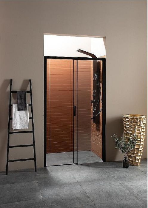 Душевая дверь Aquanet Pleasure AE60-N-150H200U-BT 150 273599 профиль Черный матовый стекло прозрачное