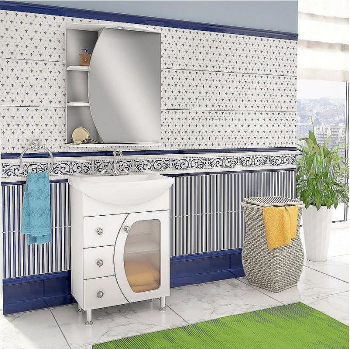 Зеркальный шкаф Runo Линда 60 R 00000001082 с подсветкой Белый