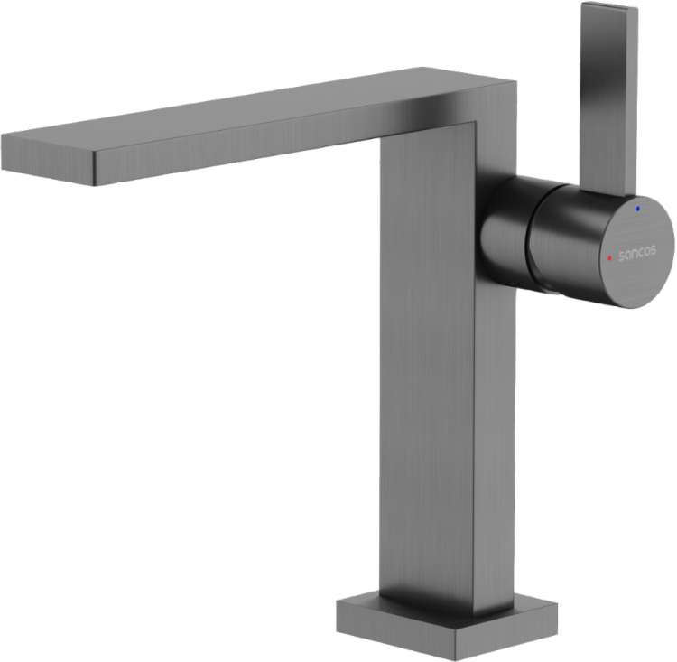 Смеситель для раковины SANCOS Linn, вороненая сталь, SC9019GG