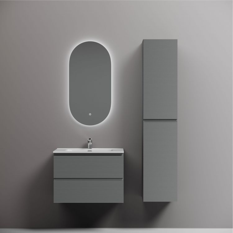 Тумба подвесная SANCOS Folk 690х445х500, c двумя ящиками оснащенными доводчиками, Ergraut soft,FL70ES