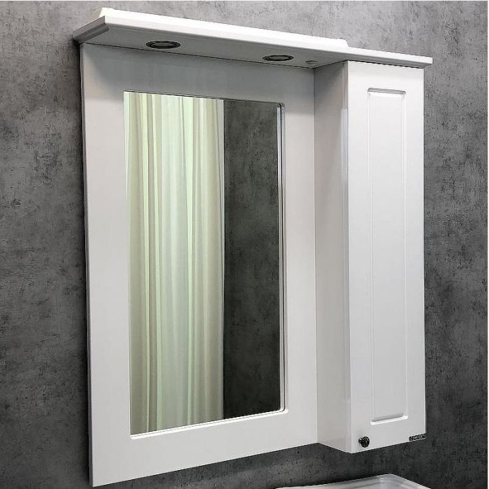 Зеркальный шкаф Comforty Палермо 80 00004139246 Белый глянец