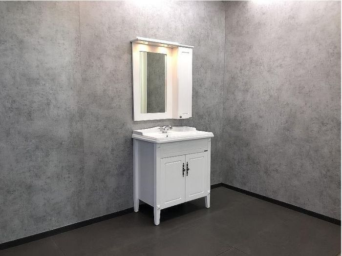 Зеркальный шкаф Comforty Палермо 80 00004139246 Белый глянец