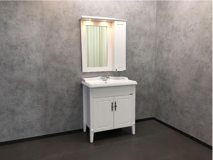 Зеркальный шкаф Comforty Палермо 80 00004139246 Белый глянец