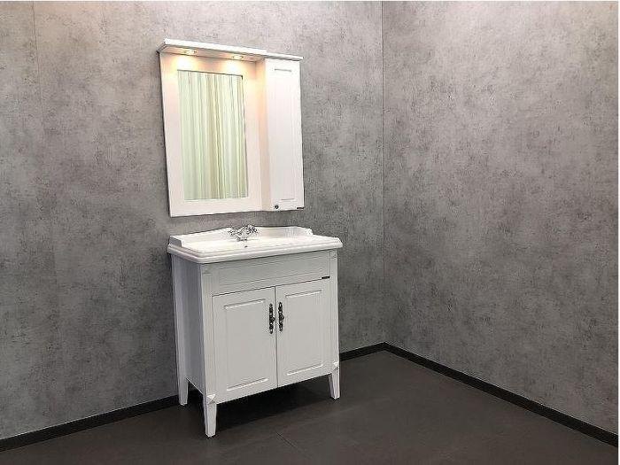 Зеркальный шкаф Comforty Палермо 80 00004139246 Белый глянец