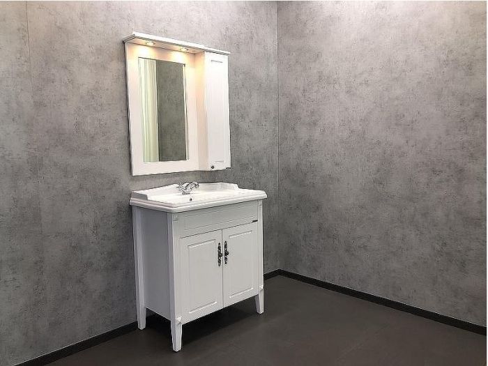 Зеркальный шкаф Comforty Палермо 80 00004139246 Белый глянец