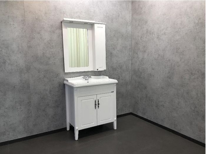 Зеркальный шкаф Comforty Палермо 80 00004139246 Белый глянец