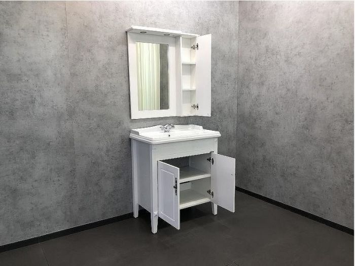 Зеркальный шкаф Comforty Палермо 80 00004139246 Белый глянец