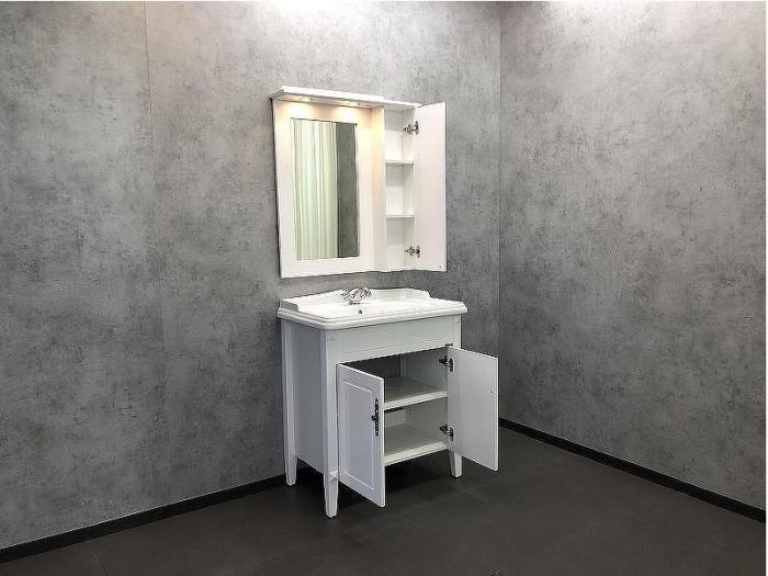 Зеркальный шкаф Comforty Палермо 80 00004139246 Белый глянец