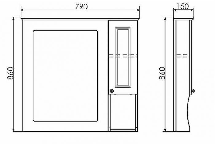 Зеркальный шкаф Comforty Палермо 80 00004139246 Белый глянец