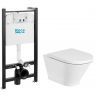 Комплект унитаза с инсталляцией Roca The Gap Round Pack Rimless 893105000 с сиденьем Микролифт без клавиши смыва