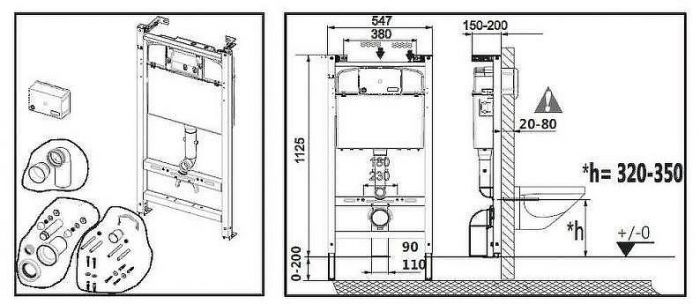 Комплект унитаза с инсталляцией Roca The Gap Round Pack Rimless 893105000 с сиденьем Микролифт без клавиши смыва
