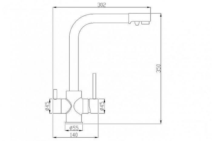 Смеситель для кухни ZorG Steel Hammer SH 552 BLACK CR Черный матовый