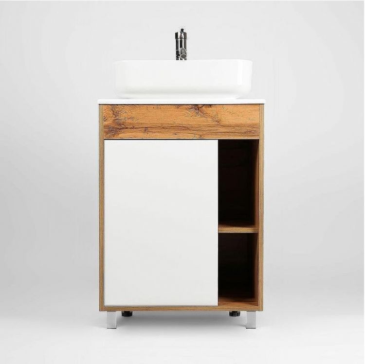 Тумба под раковину VIANT Бостон 56 VBOS56N-T1ST Белая Дуб Вотан