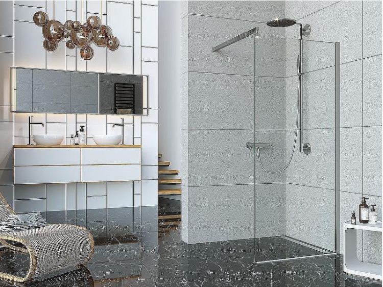 Душевая перегородка Alex Baitler 90 AB2990S1 профиль Хром стекло прозрачное