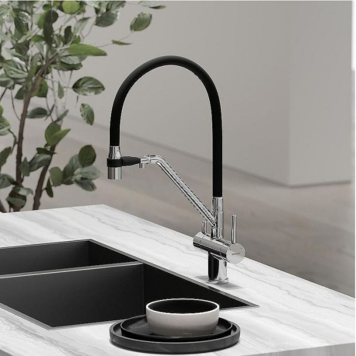 Смеситель для кухни Sancos Dora SC4003CH Хром Черный