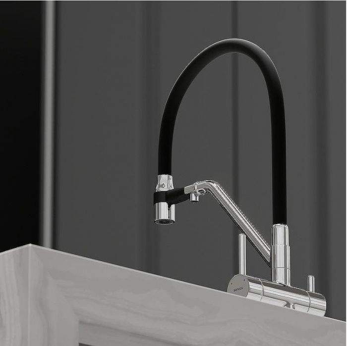 Смеситель для кухни Sancos Dora SC4003CH Хром Черный