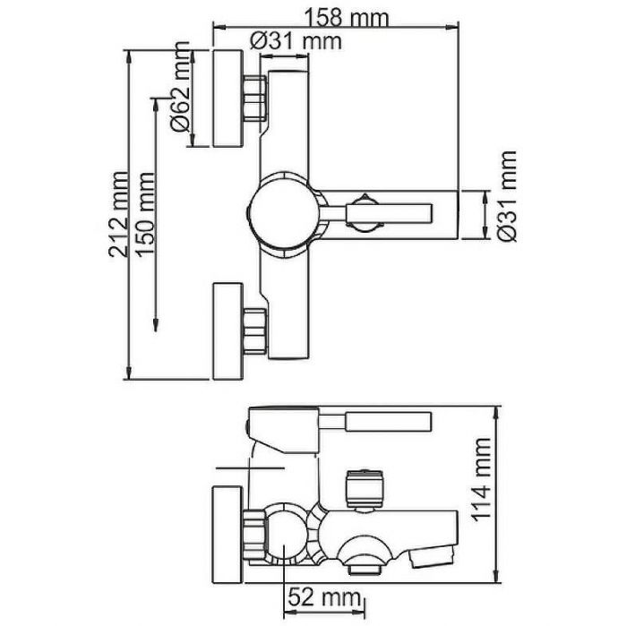 Смеситель для ванны WasserKRAFT Main 4101 Хром