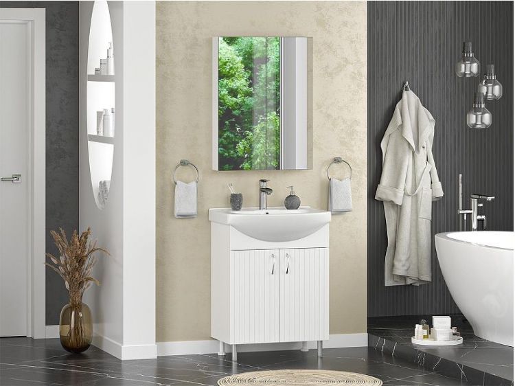 Тумба с раковиной Misty Изео 65 УТ000015761 Белая