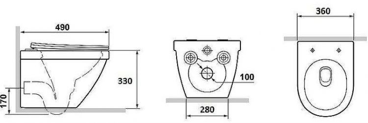 Унитаз биде Laguraty YL038S подвесной с сиденьем Микролифт