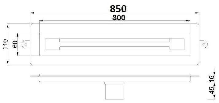 Душевой лоток Boheme Premium Trendy 80 983-80-GM с решеткой Оружейная сталь