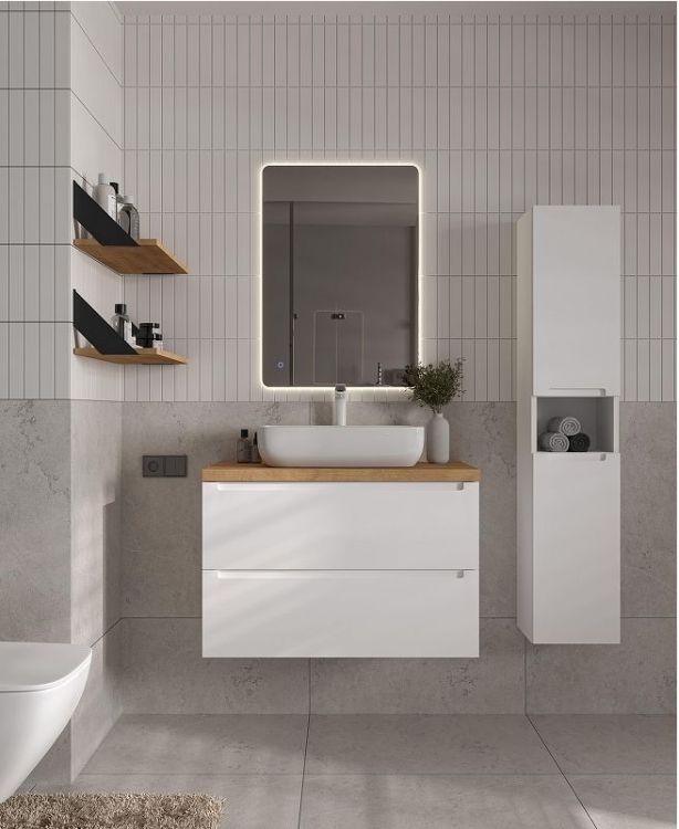 Шкаф пенал ЗОВ Дион 30 DPBM подвесной цвет Белый матовый